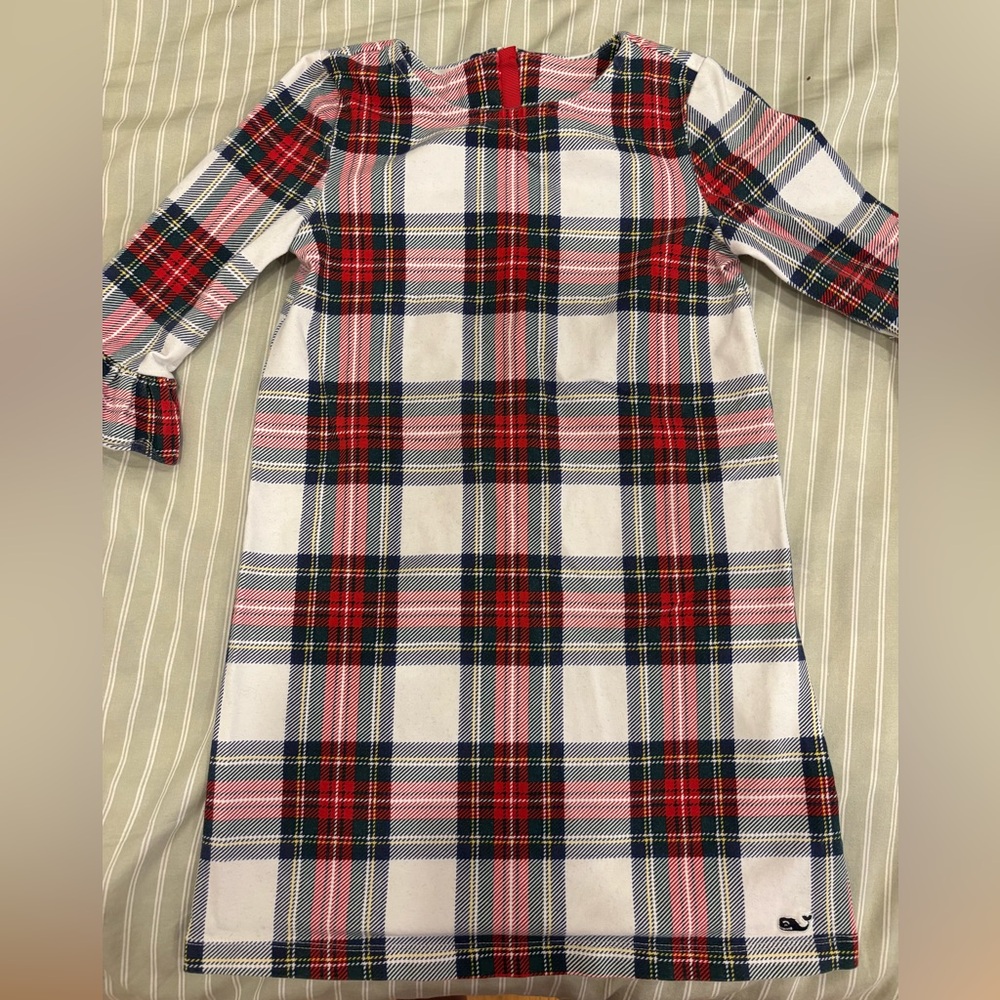 Vineyard Vines Red and Blue Plaid Kids Dress Christmas Ruffles sz XS